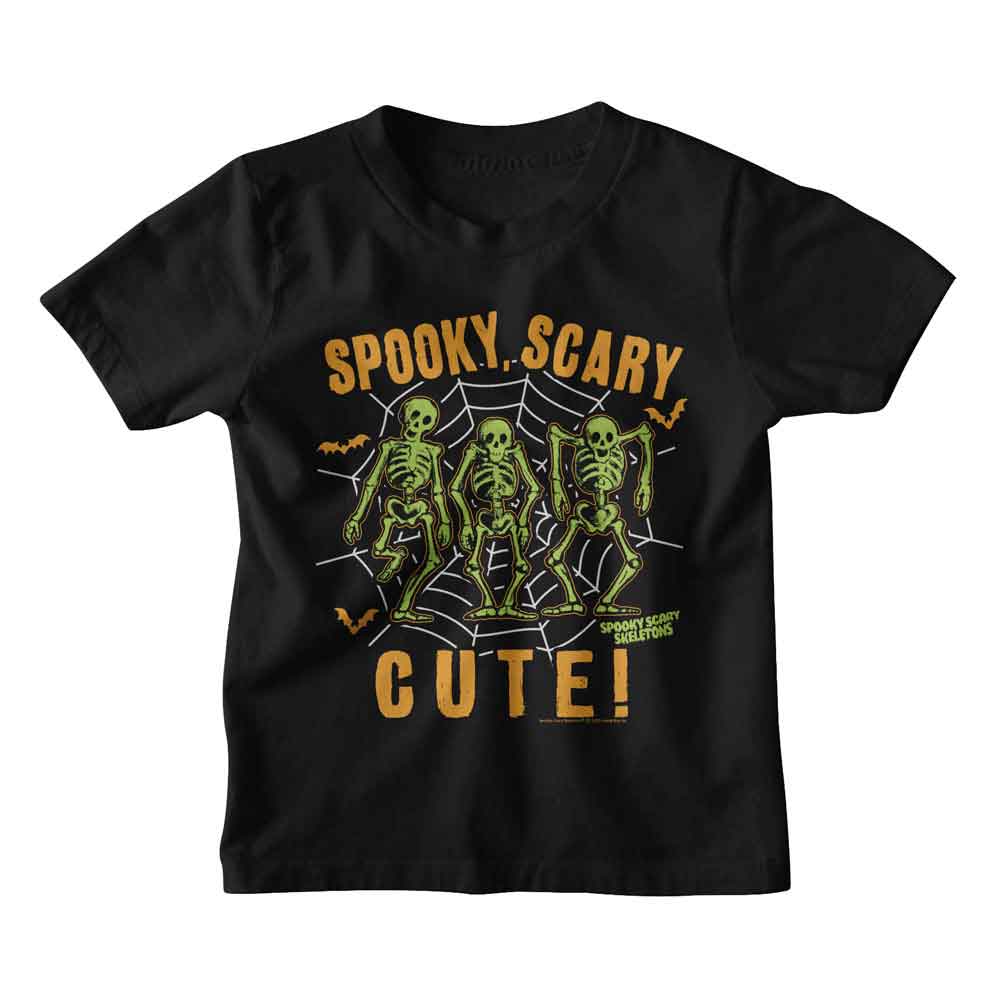 Spooky Scary Skeletons Black Toddler S/S Tshirt