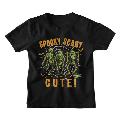 Spooky Scary Skeletons Black Toddler S/S Tshirt