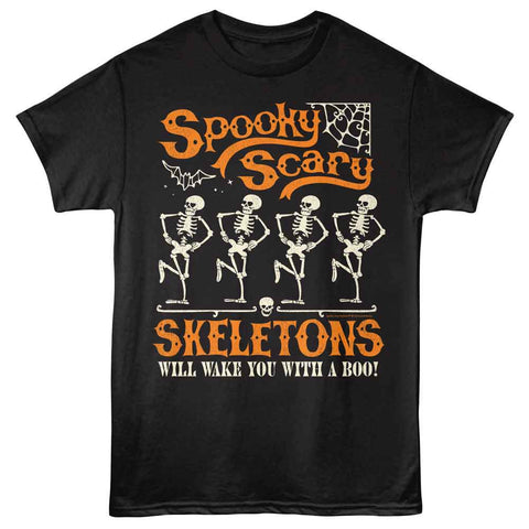 Spooky Scary Skeletons Black Adult S/S Tshirt