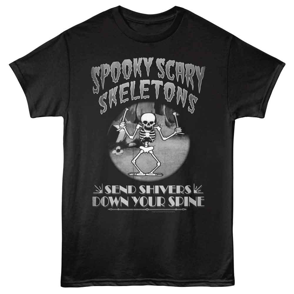 Spooky Scary Skeletons Black Adult S/S Tshirt