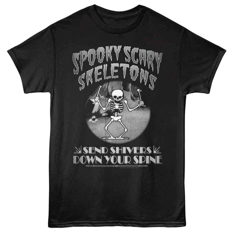 Spooky Scary Skeletons Black Adult S/S Tshirt