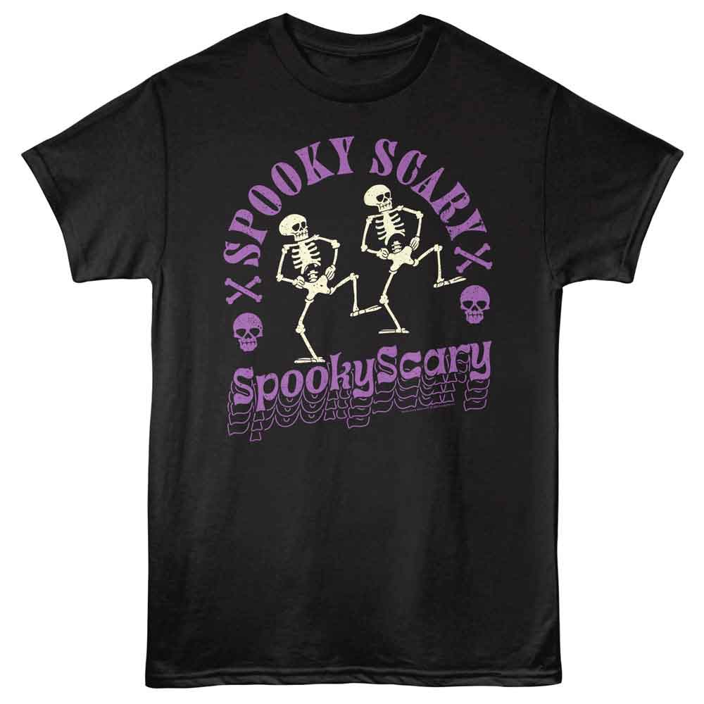 Spooky Scary Skeletons Black Adult S/S Tshirt