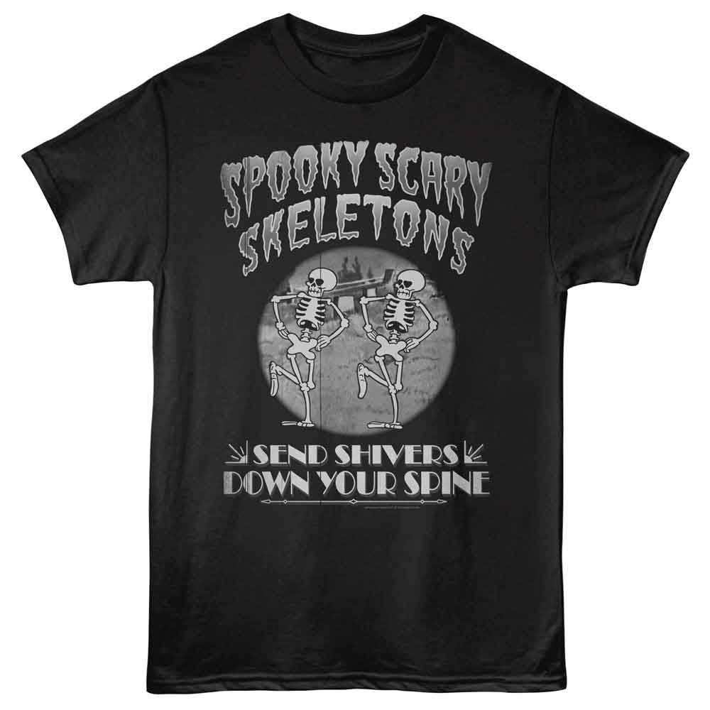 Spooky Scary Skeletons Black Adult S/S Tshirt