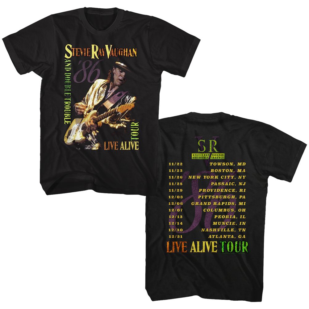 Stevie Ray Vaughan Black Adult S/S Tshirt