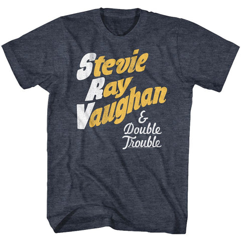 Stevie Ray Vaughan Navy Heather Adult S/S Tshirt