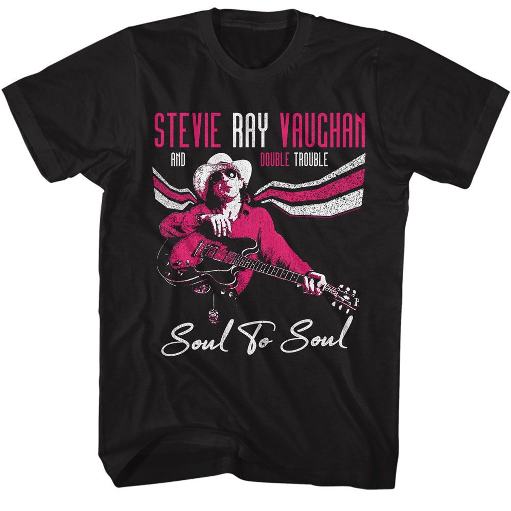 Stevie Ray Vaughan Black Adult S/S Tshirt