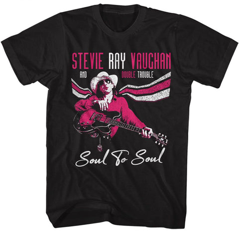 Stevie Ray Vaughan Black Adult S/S Tshirt