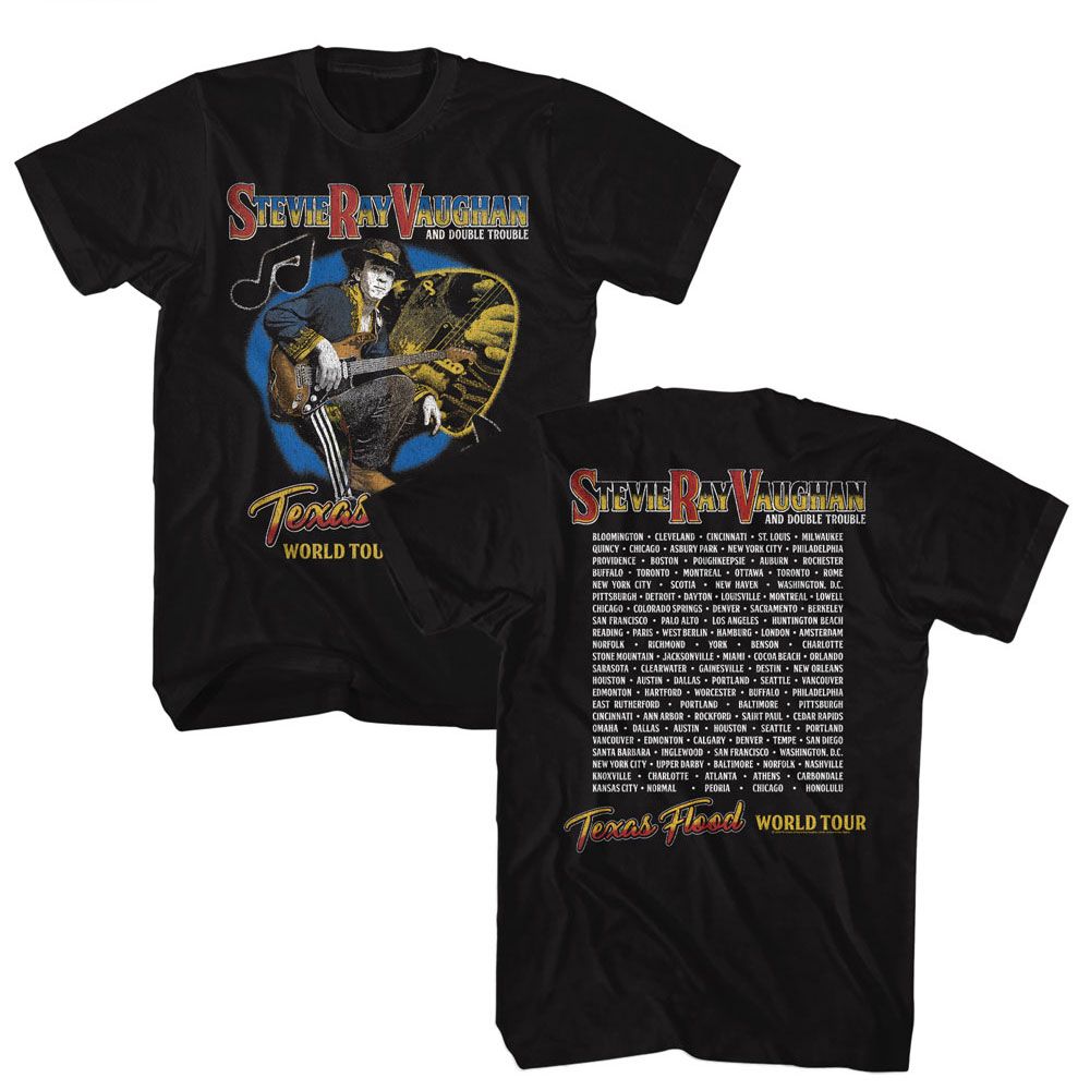 Stevie Ray Vaughan Black Adult S/S Tshirt