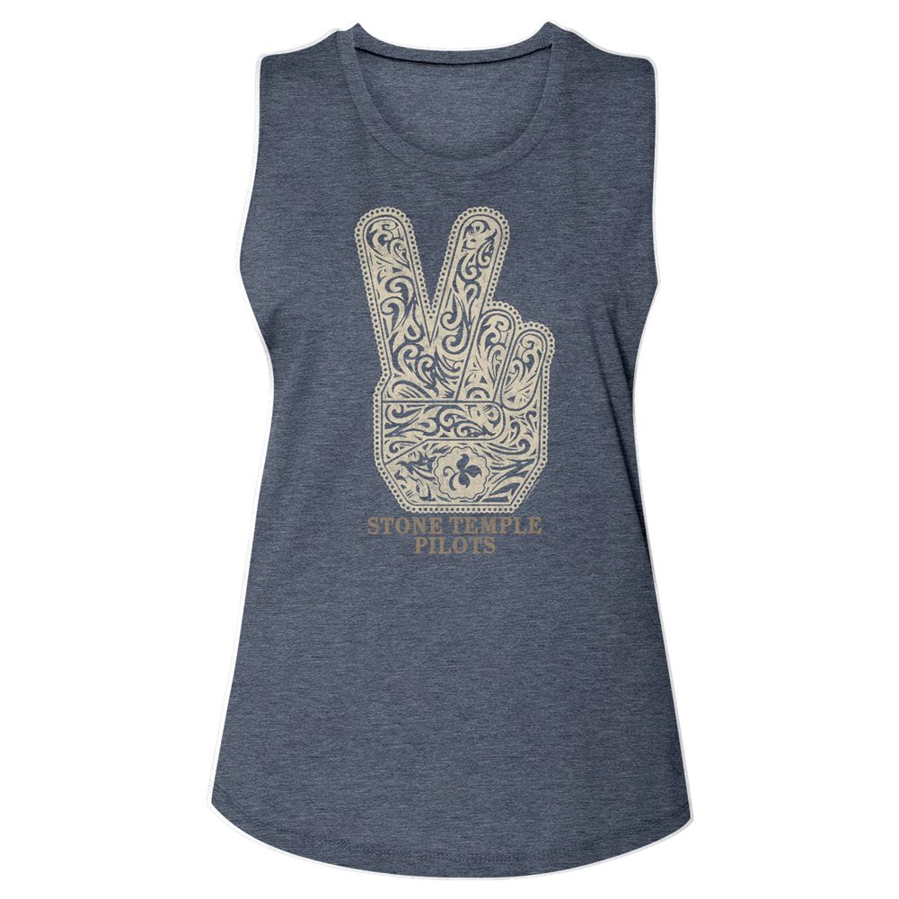 Stone Temple Pilots Antique Denim Ladies Muscle Tank