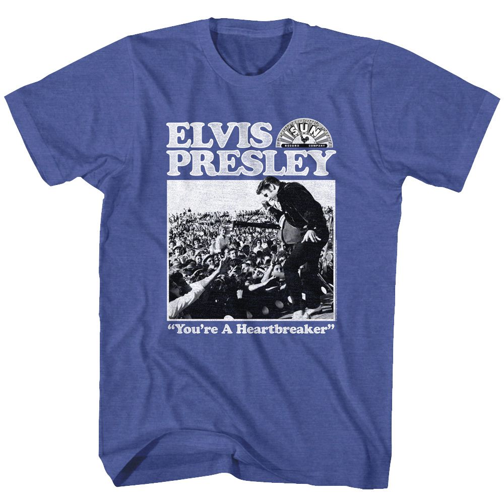 Elvis - Sun Records Royal Heather Adult S/S Tshirt