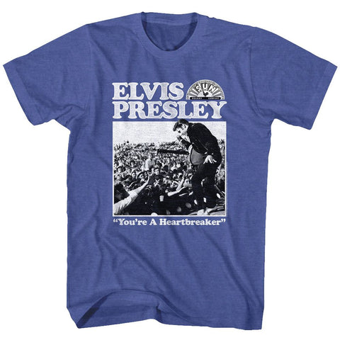 Elvis - Sun Records Royal Heather Adult S/S Tshirt