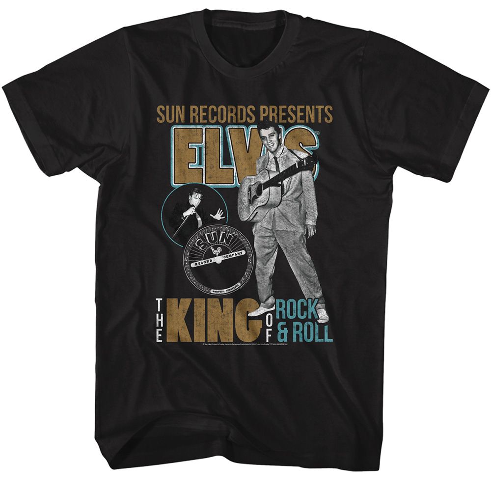Elvis - Sun Records Black Adult S/S Tshirt
