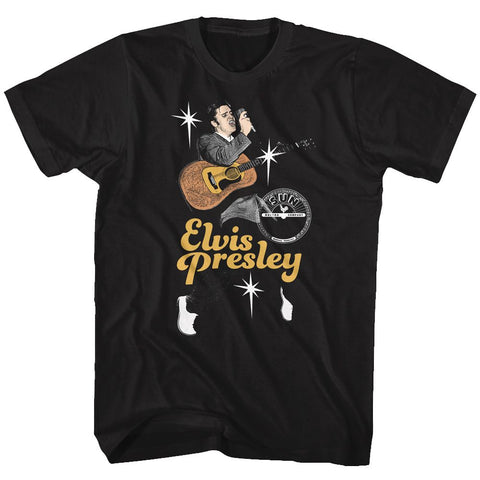 Elvis - Sun Records Black Adult S/S Tshirt