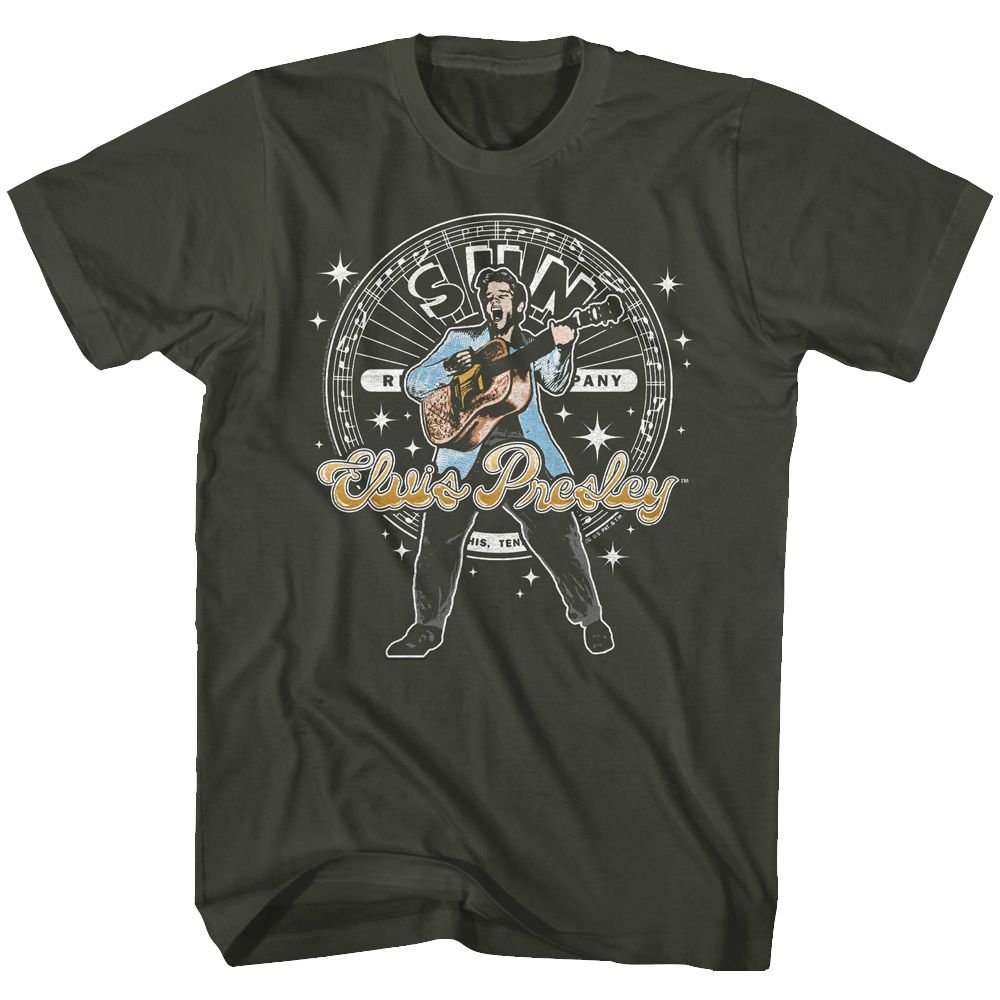 Elvis - Sun Records Smoke Adult S/S Tshirt