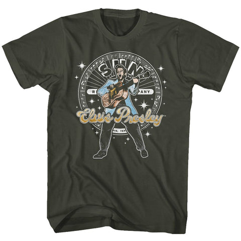Elvis - Sun Records Smoke Adult S/S Tshirt