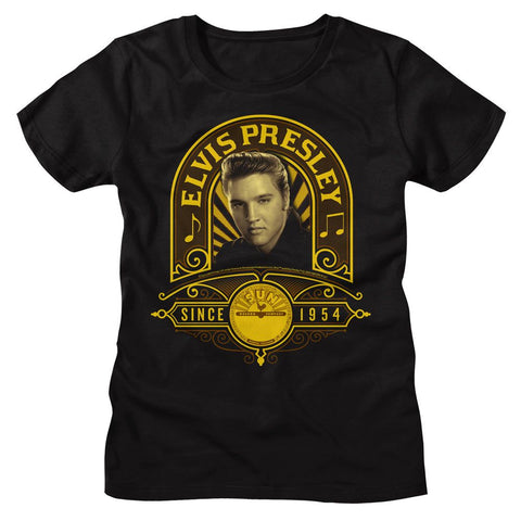 Elvis - Sun Records Black Ladies S/S Tshirt