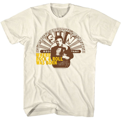 Elvis - Sun Records Natural Adult S/S Tshirt