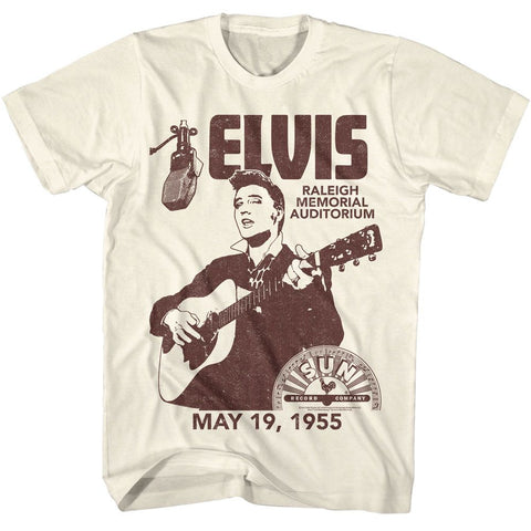 Elvis - Sun Records Natural Adult S/S Tshirt