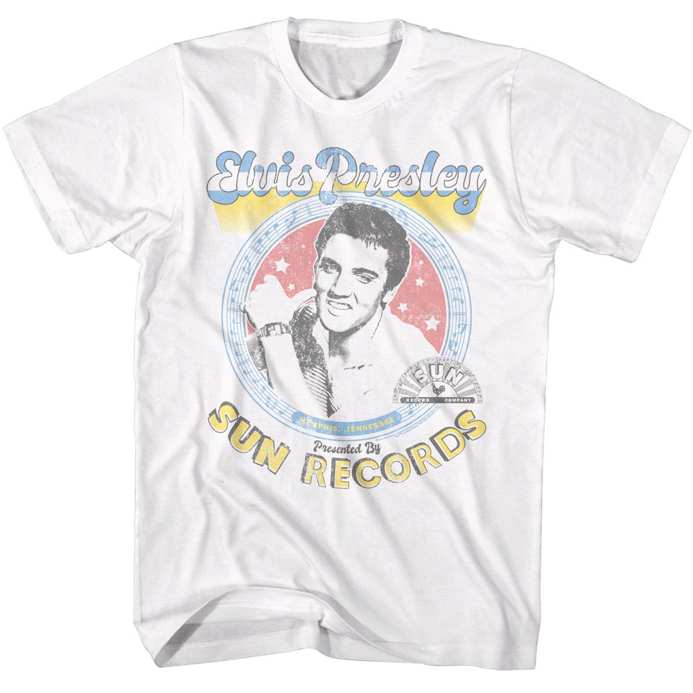 Elvis - Sun Records White Adult S/S Tshirt