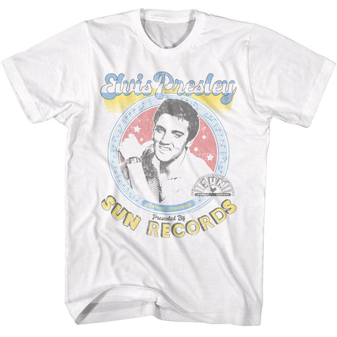 Elvis - Sun Records White Adult S/S Tshirt