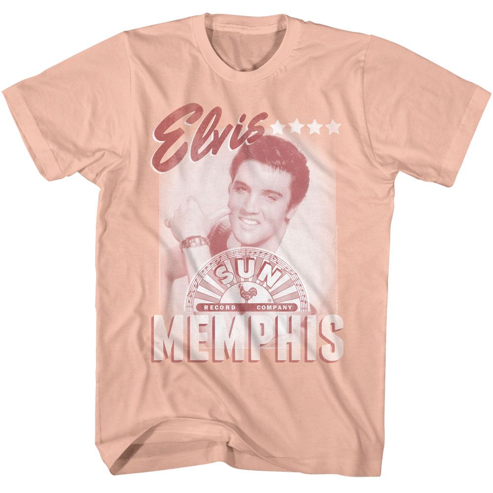 Elvis - Sun Records Peach Adult S/S Tshirt