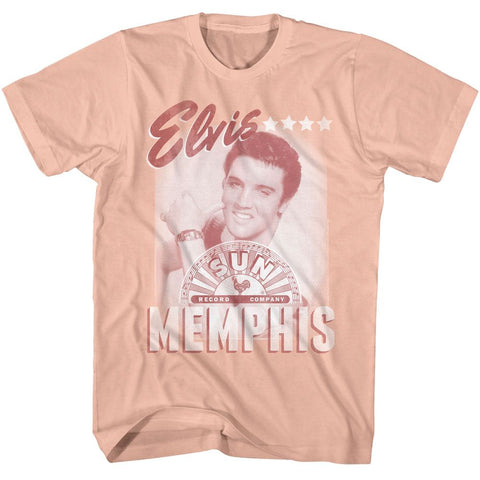 Elvis - Sun Records Peach Adult S/S Tshirt