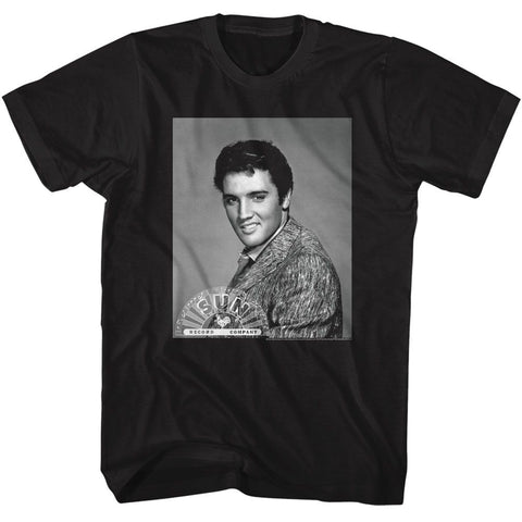 Elvis - Sun Records Black Adult S/S Tshirt