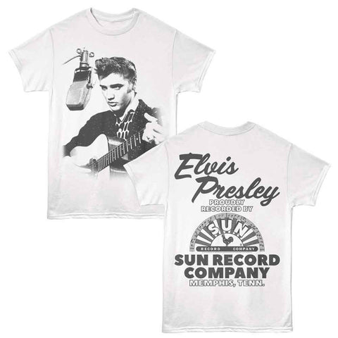 Elvis - Sun Records White Adult S/S Tshirt