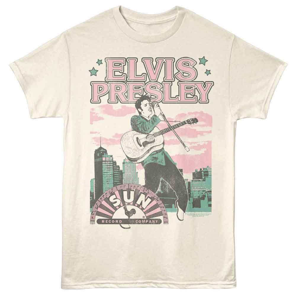 Elvis - Sun Records Natural Adult S/S Tshirt