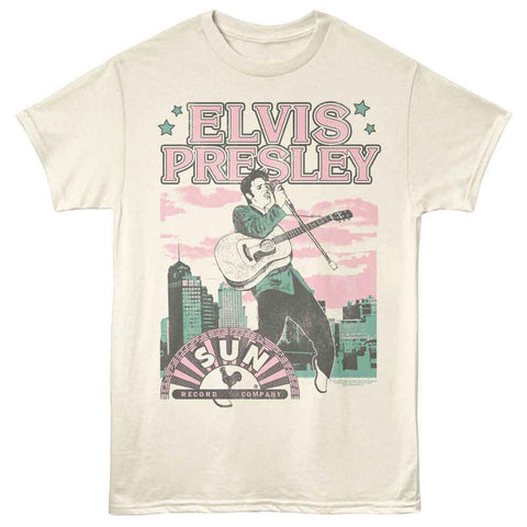 Elvis - Sun Records Natural Adult S/S Tshirt