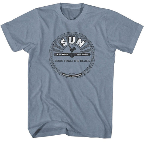 Sun Records Indigo Heather Adult S/S Tshirt