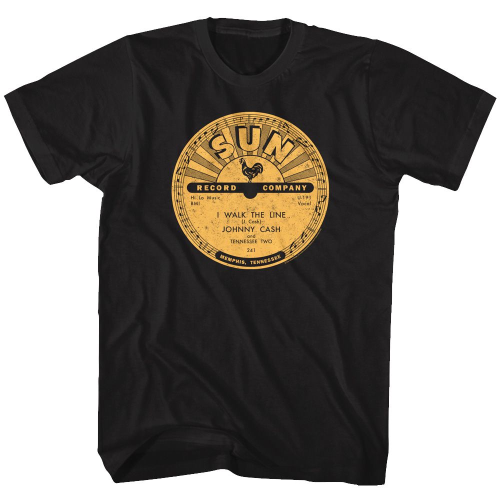 Sun Records Black Adult S/S Tshirt