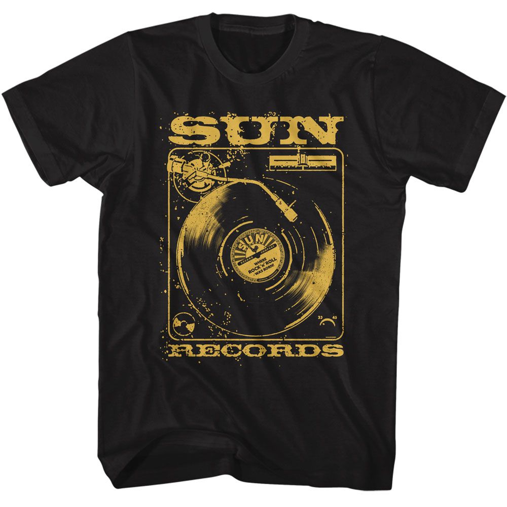 Sun Records Black Adult S/S Tshirt