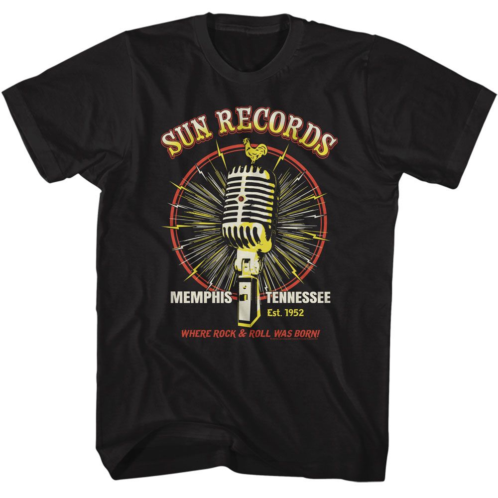 Sun Records Black Adult S/S Tshirt