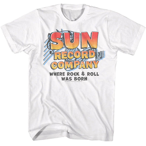 Sun Records White Adult S/S Tshirt