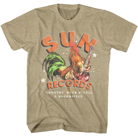 Sun Records Khaki Heather Adult S/S Tshirt