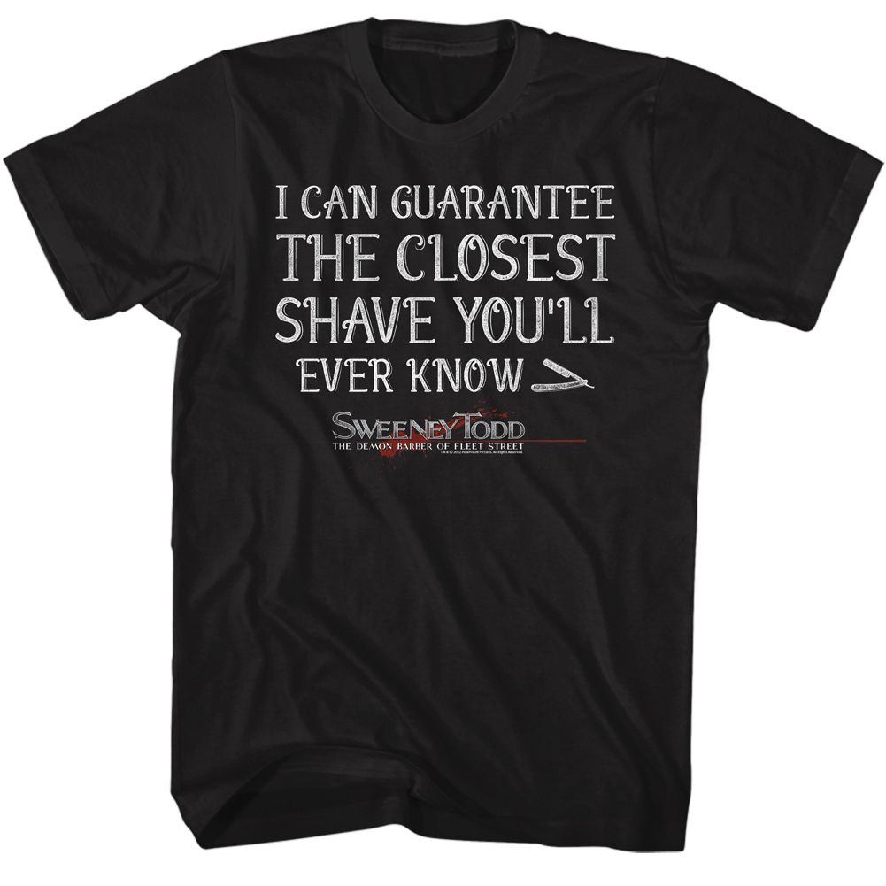 Sweeney Todd Black Adult Short Sleeve Tshirt