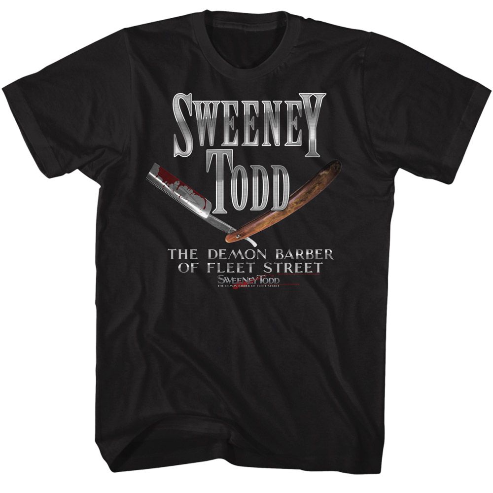 Sweeney Todd Black Adult Short Sleeve Tshirt
