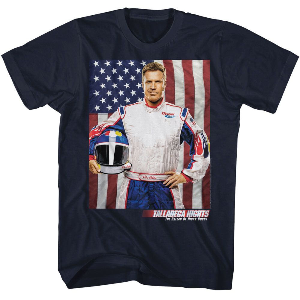 Talladega Nights Navy Adult Short Sleeve Tshirt
