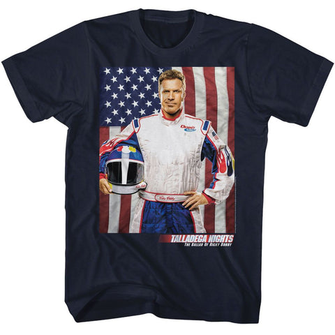 Talladega Nights Navy Adult Short Sleeve Tshirt