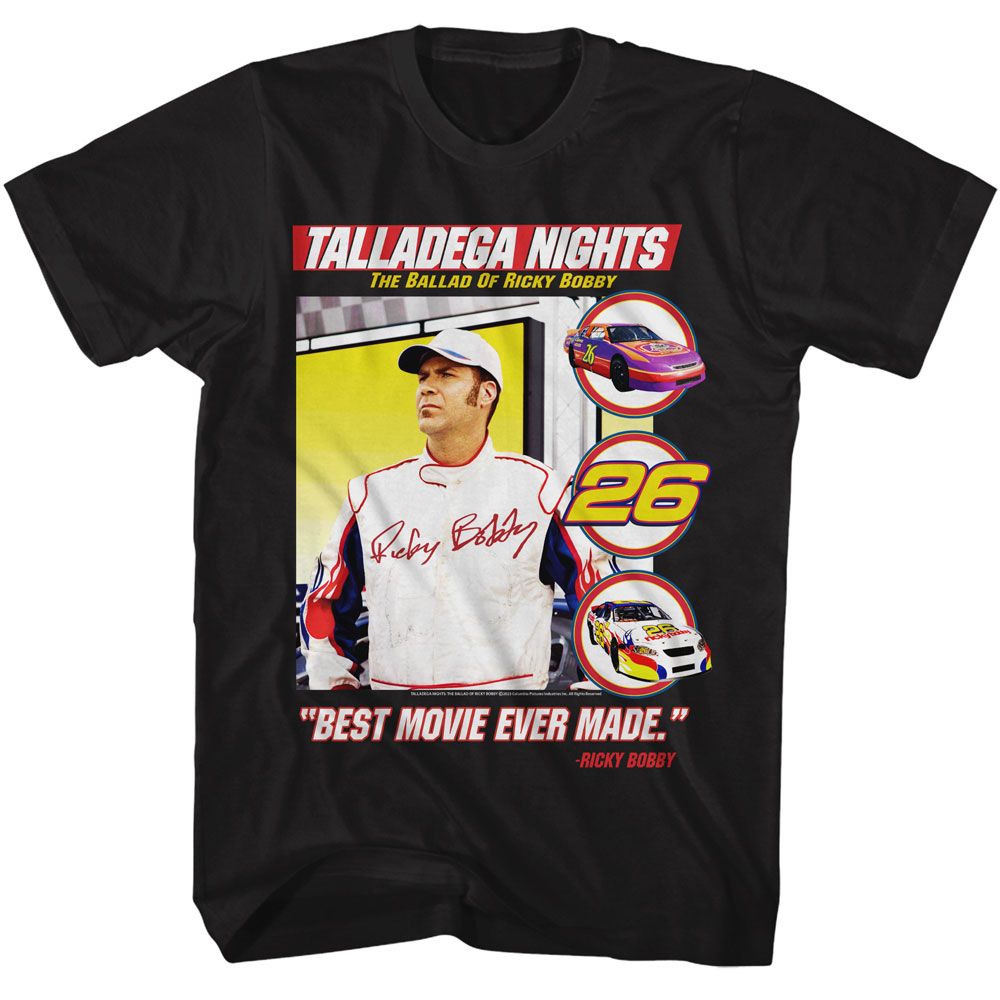 Talladega Nights Black Adult Short Sleeve Tshirt
