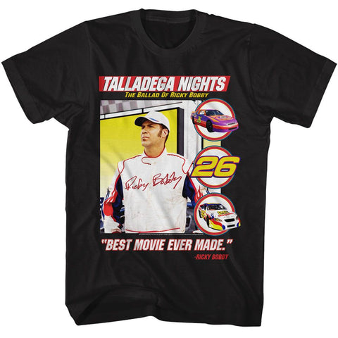 Talladega Nights Black Adult Short Sleeve Tshirt