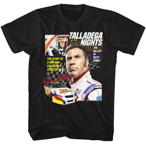 Talladega Nights Black Adult Short Sleeve Tshirt