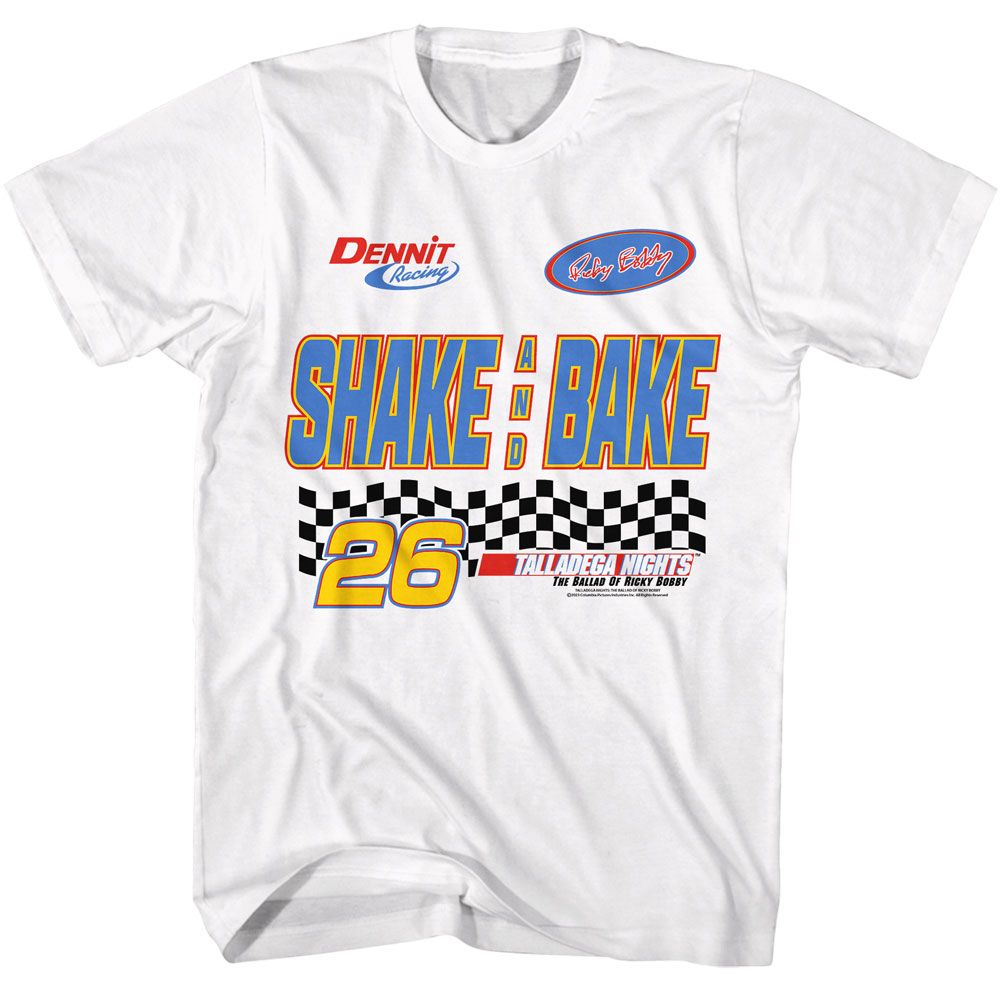 Talladega Nights White Adult Short Sleeve Tshirt