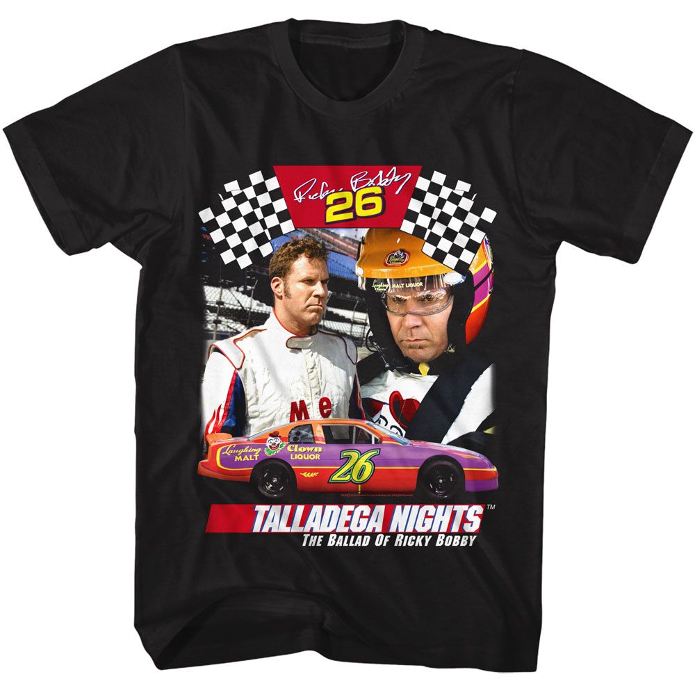 Talladega Nights Black Adult Short Sleeve Tshirt