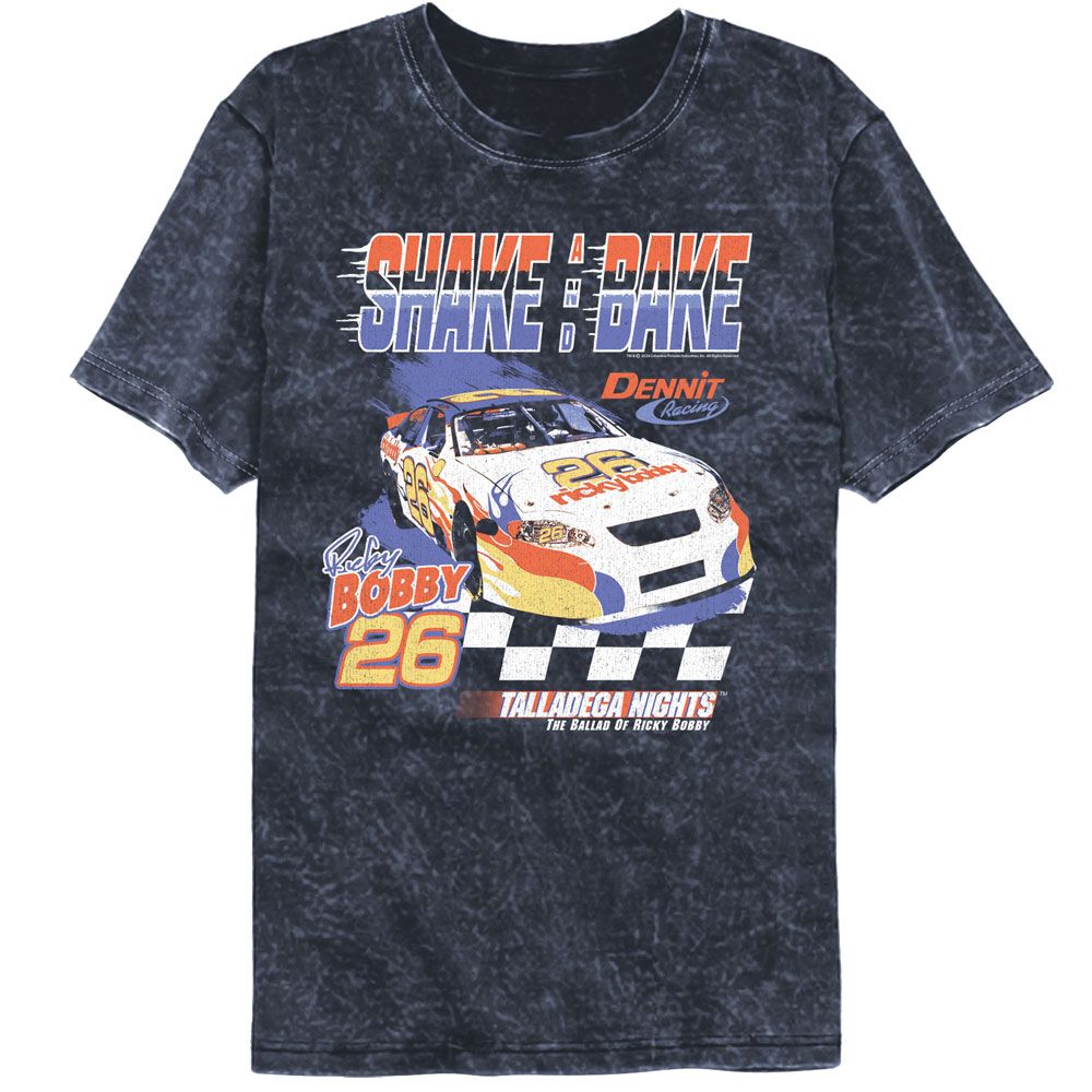 Talladega Nights Navy Adult Short Sleeve Mineral Wash Tshirt