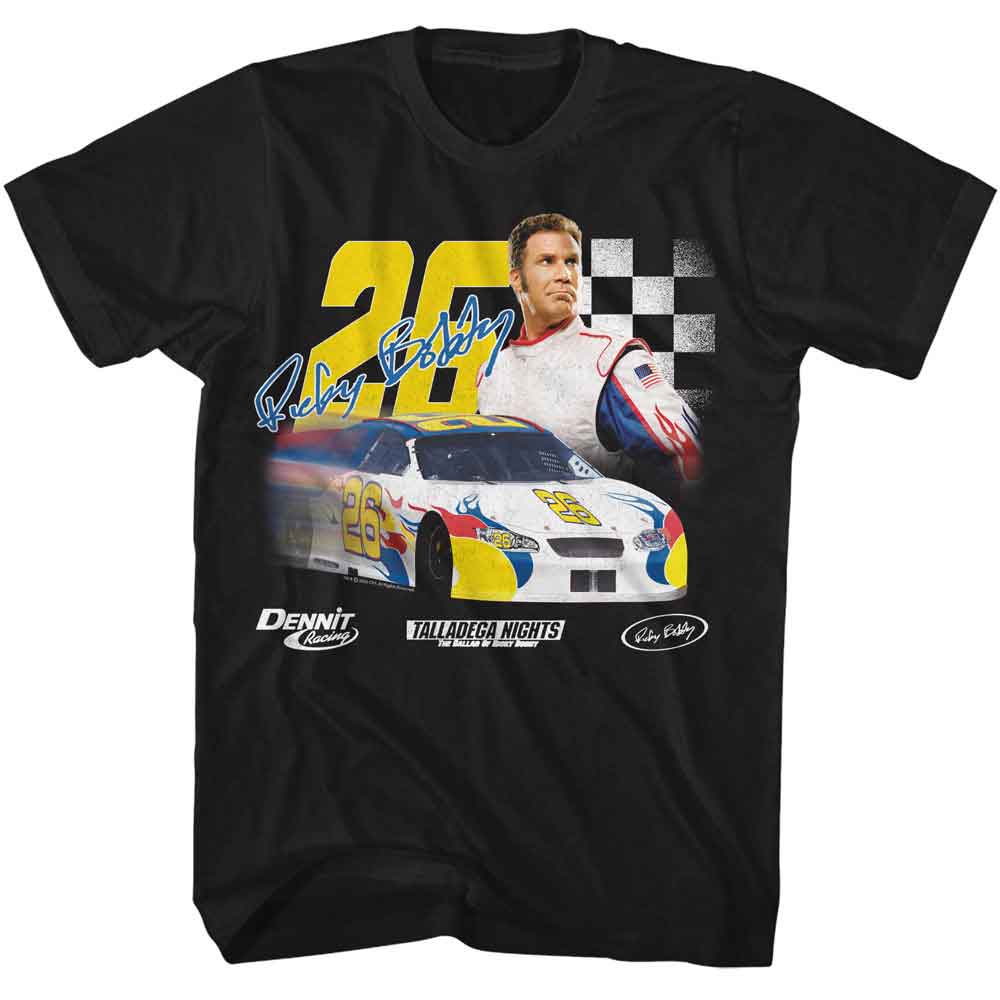 Talladega Nights Black Adult Short Sleeve Tshirt