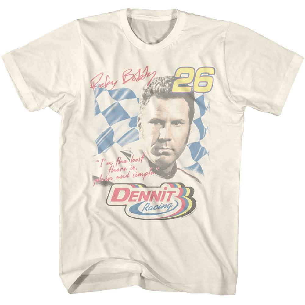 Talladega Nights Natural Adult Short Sleeve Tshirt