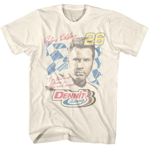Talladega Nights Natural Adult Short Sleeve Tshirt
