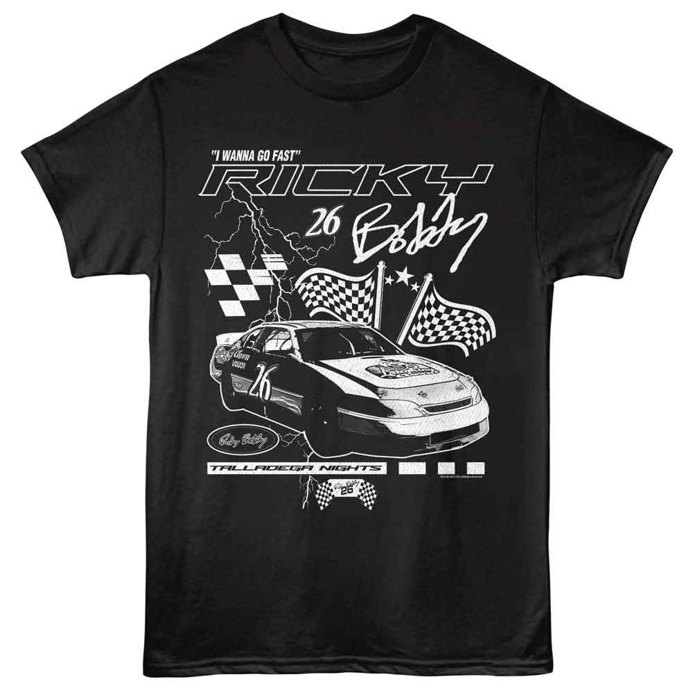 Talladega Nights Black Adult Short Sleeve Tshirt
